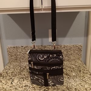 Donna Moore Black and White Floral Paisley Purse